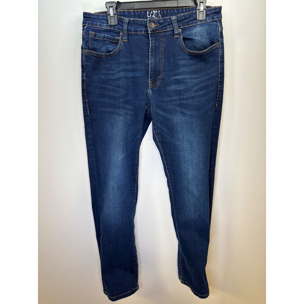 Lazer Mens Slim Fit Dark‎ Wash Stretch Denim Jeans 34x30 Blue SOULIN 1220
